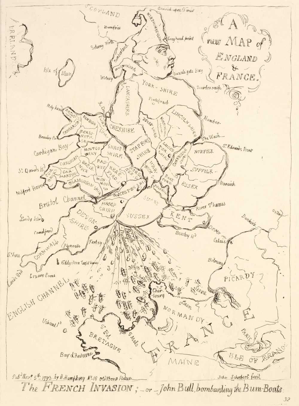 Lot 396 - Gillray (james). A New Map Of England