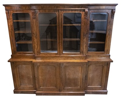 Lot 341 - Bookcase. A Victorian rosewood bookcase
