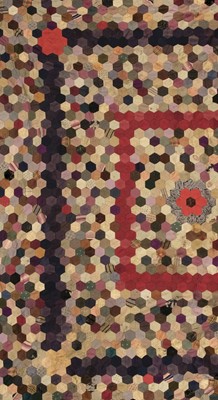 Lot 406 - Quilt. A patchwork hexagon quilt, late 19th/early 20th century