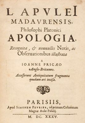 Lot 262 - Apuleius. Apologia, Paris, 1635