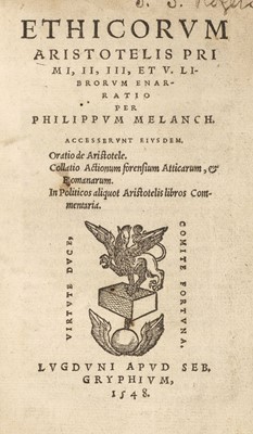 Lot 251 - Melanchthon (Philip). Chronologia Scriptorum Philippi Melanchthonis..., 1582