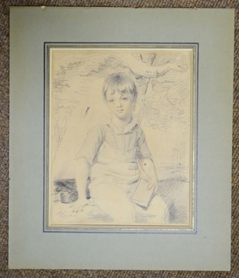Lot 81 - Hoppner (John, 1758-1810), Portrait of a Boy holding a Book in a Landscape