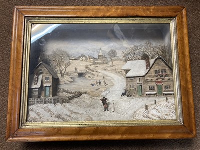 Lot 521 - Diorama. A Victorian winter landscape diorama