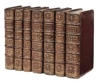 Lot 220 - Bible [Latin]. Biblia Sacra vulgatae editionis, 7 vols., Paris: Fredericum Leonard, 1705
