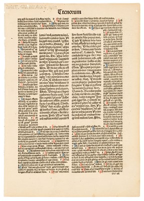 Lot 196 - Incunabula Leaves. A group of 17 loose leaves from a Latin Bible