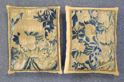 Lot 375 - Curtains. A collection of 18th and 19th century damask curtains and fabric