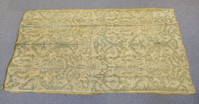 Lot 375 - Curtains. A collection of 18th and 19th century damask curtains and fabric