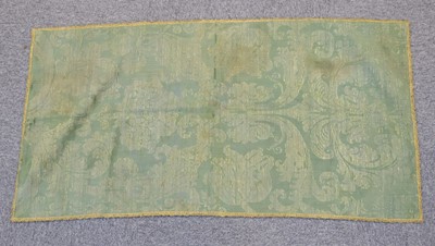 Lot 375 - Curtains. A collection of 18th and 19th century damask curtains and fabric