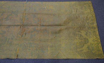 Lot 375 - Curtains. A collection of 18th and 19th century damask curtains and fabric