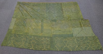 Lot 375 - Curtains. A collection of 18th and 19th century damask curtains and fabric