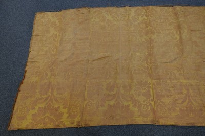 Lot 375 - Curtains. A collection of 18th and 19th century damask curtains and fabric