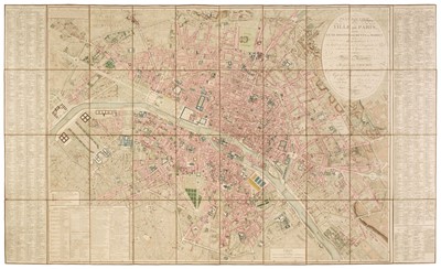 Lot 125 - Paris. Picquet (Charles), Plan Routier de la Ville de Paris..., 1814