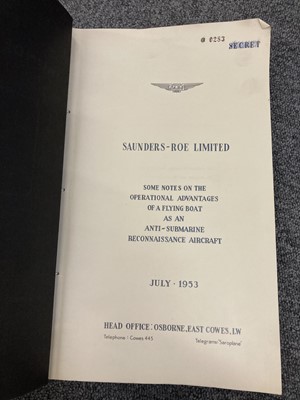 Lot 117 - Saunders-Roe. A collection of brochures Black Knight, Flying Boats etc circa 1950/60s