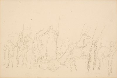 Lot 149 - Sir John Everett Millais, Boadicea in Triumphal Procession, pencil on wove paper, c. 1845