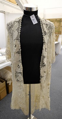 Lot 368 - Clothing & Accessories. A 1920s long lace coat, & other late Victorian or early Edwardian items