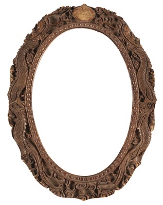 Lot 302 - Chinese Frame. A 19th-century Chinese ivory picture frame circa 1900