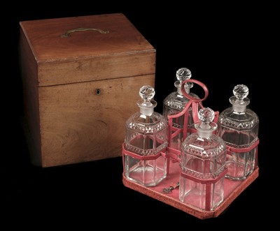 Lot 261 - Decanters. A set of 4 George III period decanters, boxed