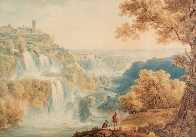 Lot 133 - Keiserman (Franz, 1765-1833). Vue generale de Tivoli et des Cascatelles et la plaine de Rome, 1816