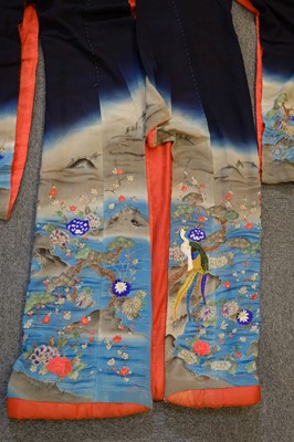 Lot 393 - Japanese. A ceremonial or theatrical uchikake, probably Meiji Period, plus one other