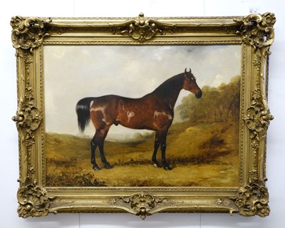 Lot 93 - Calvert (Henry, 1798-1869), Bay Stallion in an Open Landscape, oil on canvas
