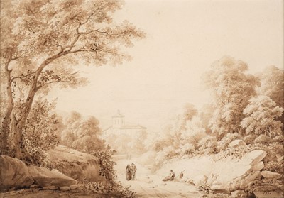 Lot 135 - Boug d'Orschwillier (Hippolyte de, 1810-1868). Two sepia landscapes