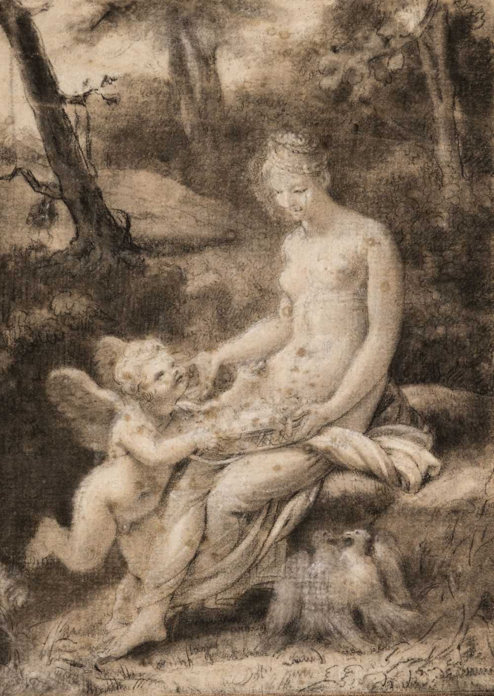 Lot 26 - Prud'hon (Pierre Paul, 1758-1823). Cupid and Psyche