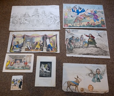Lot 140 - Caricatures. A mixed collection of 64 prints, mostly 19th century