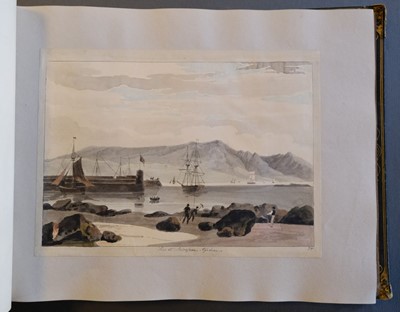 Lot 75 - Scotland. Album of 79 watercolours after William Daniell's Voyage Round Great Britain, circa 1830