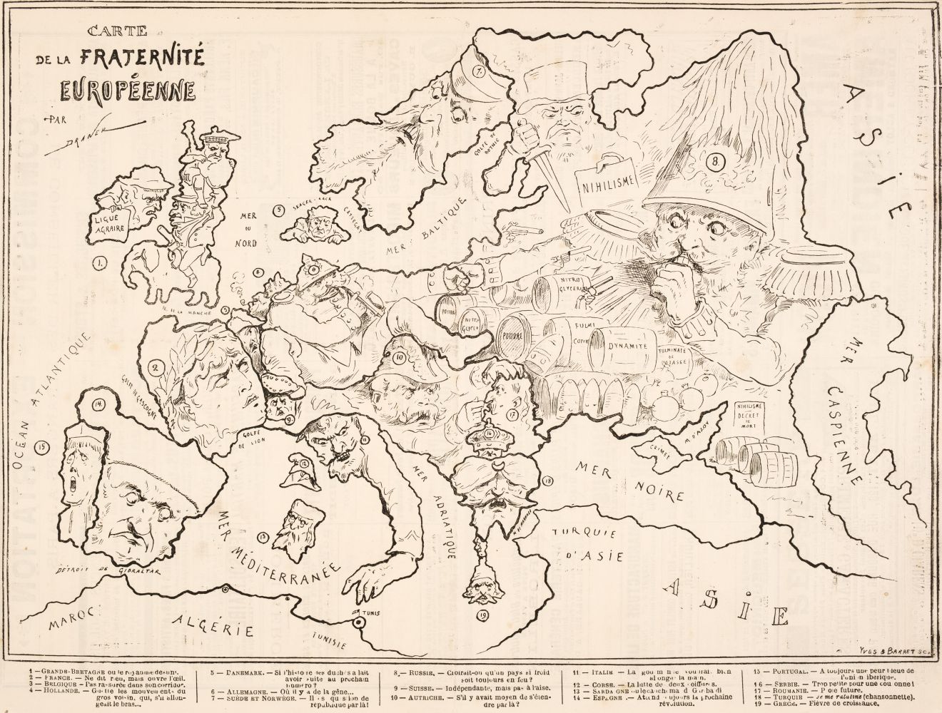 Lot 108 - Allegorical Maps. Le Charivari (publisher),