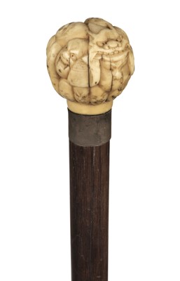 Lot 314 - Walking Stick. A Japanese ivory top cane, Meiji period