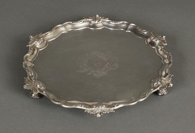 Lot 213 - Salver. George II silver salver by George Wickes, London 1753