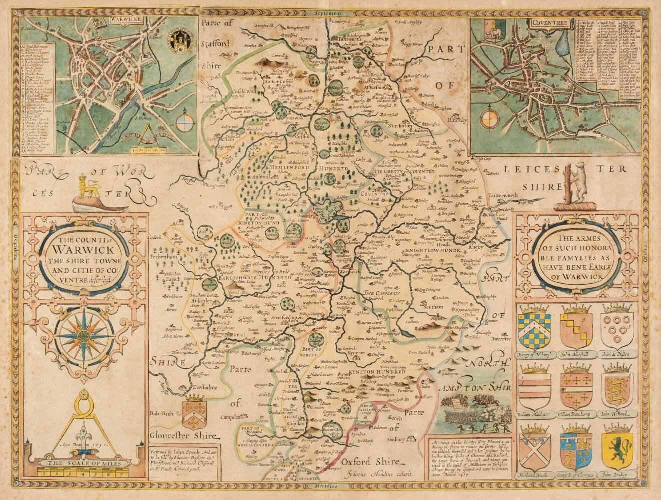 Lot 158 - Warwickshire. Speed (J.), The Counti of Warwick..., Thomas Bassett & Richard Chiswell, 1676