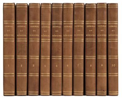 Lot 259 - Biron (M. & Fournier, M., eds.). Journal de Medicine, de Chirurgie... , vols. 1-10,  Paris, 1815-21