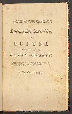 Lot 228 - Hill, John. Lucina sine concubitu, A Letter Humbly Address'd to the Royal Society..., 1st ed., 1750