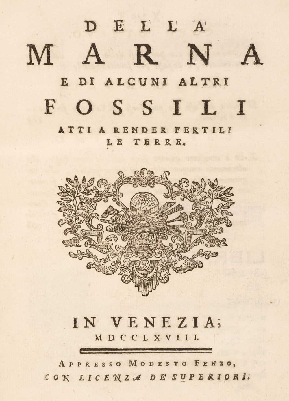 Lot 235 - Zanon (Antonio). Della marna e di alcuni altri folssili...