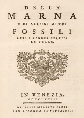 Lot 235 - Zanon (Antonio). Della marna e di alcuni altri folssili...