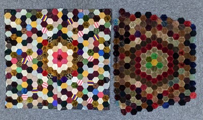 Lot 407 - Quilts.  A large piece of patchwork, 1880s, and others