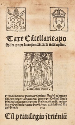 Lot 201 - Catholic Church Taxation. Taxe cancellarie apostolice... , Paris, 1520