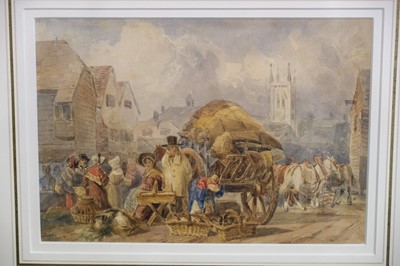 Lot 116 - Burgess (William, of Dover, 1805-1861). Marketplace in a Kentish Town, & one other