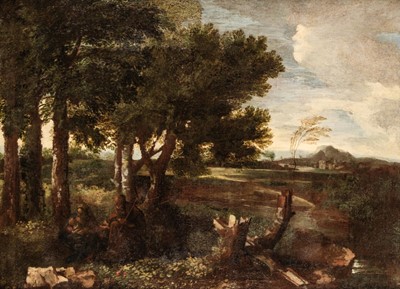 Lot 23 - Mola (Pier Francesco, 1612-1666, Circle of). Rest on the Flight into Egypt, oil on canvas