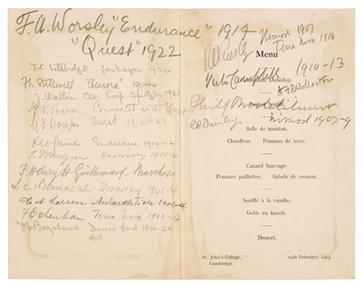 Lot 28 - Polar Menus. A group of 5 menus, 1929/59