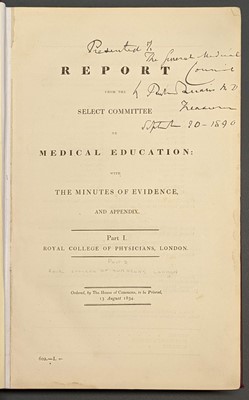 Lot 263 - Medical Education. Report from the Select Committee on Medical Education