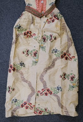 Lot 377 - Dress. A brocade gown of circa 1770s Spitalfields silk, with later alterations