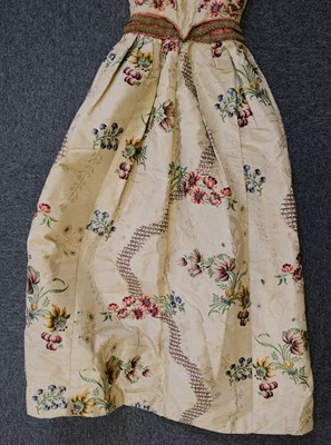 Lot 377 - Dress. A brocade gown of circa 1770s Spitalfields silk, with later alterations