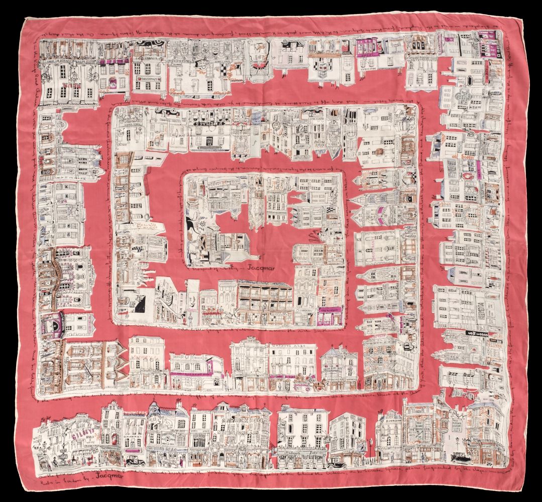 Lot 408 Scarves. London pubs, by Jacqmar, 1950s, and