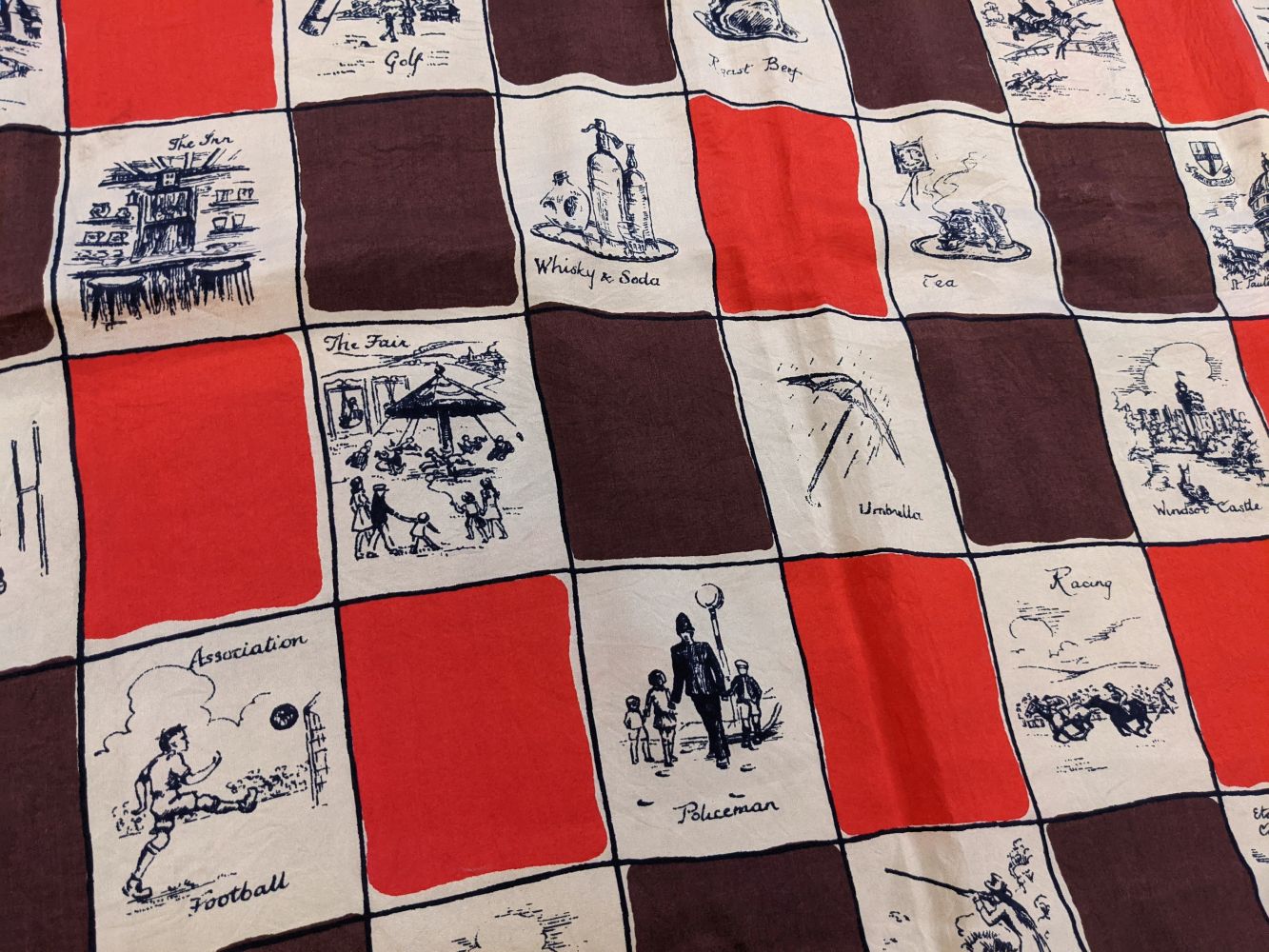 Lot 408 Scarves. London pubs, by Jacqmar, 1950s, and