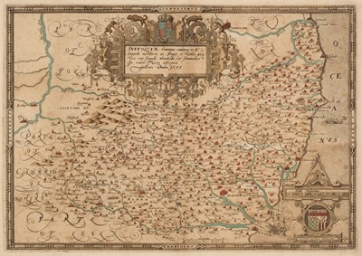 Lot 140 - Suffolk. Saxton (Christopher), Suffolciae Comitatus continens in Se oppida Mercatoria..., 1579