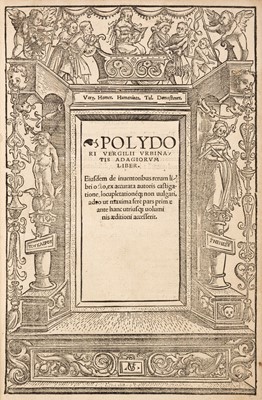 Lot 338 - Vergil (Polydore). Adagiorum liber, 1521
