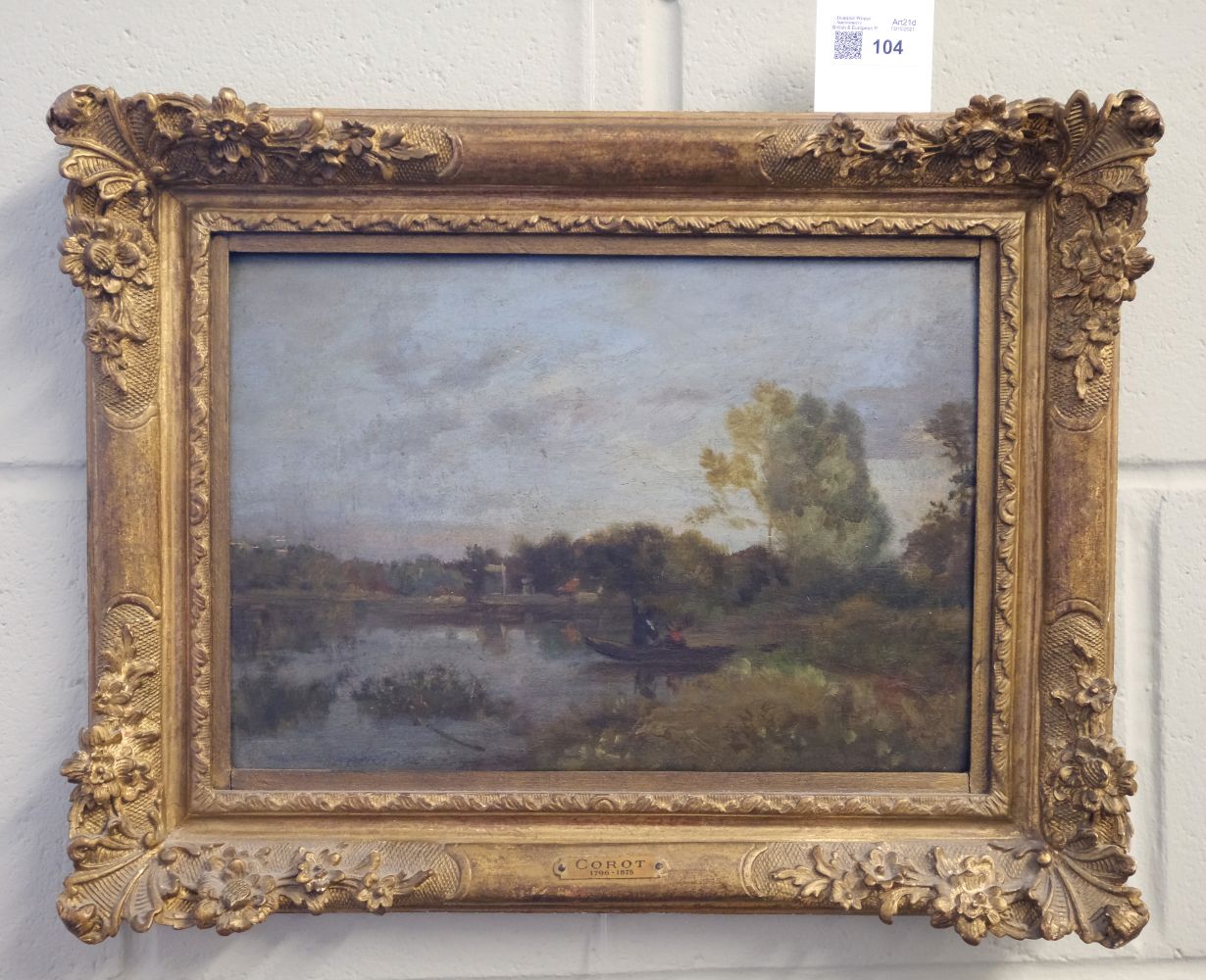 Lot 104 - Barbizon School. A river landscape with