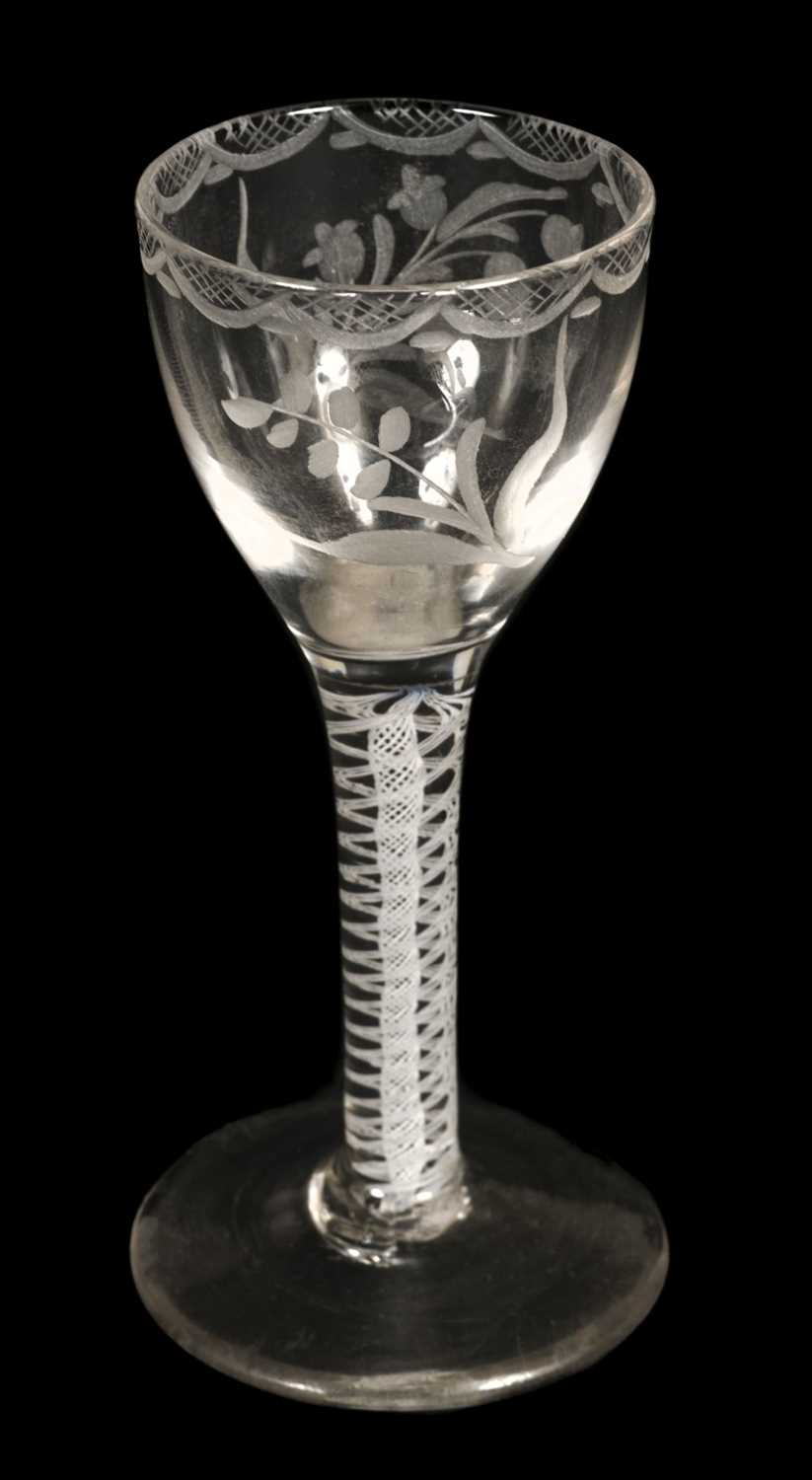 Lot 287 - Drinking Glass. An 18th-century cotton air twist glass